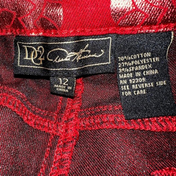 DG2 Diane Gilman Stretch Pants-Sparkle Embossed Print-Size 12-Vanentine-Holiday - Picture 11 of 11